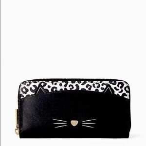 Kate Spade Meow cat large continental wallet